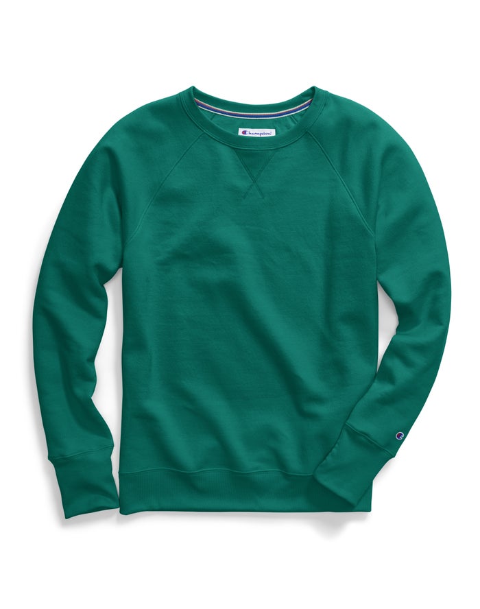 Champion Sweatshirt Dames - Turquoise - Powerblend Fleece Classic Crew ( 241685-ECO )